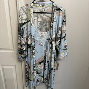 NWT Linea Donatella Chemise/Robe Set - Size L/XL